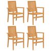 vidaXL Stapelbara tr&auml;dg&aring;rdsstolar 4 st 56,5x57,5x91 cm massiv teak