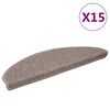 vidaXL Trappmattor 15 st 65x21x4 cm m&ouml;rkbeige halvrunda stora