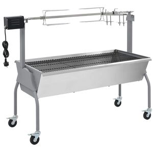 vidaXL Elektriskt grillspett rotfritt st&aring;l