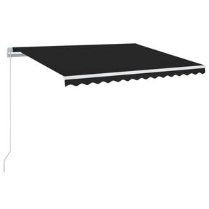 vidaXL Markis manuellt inf&auml;llbar med LED 350x250 cm antracit
