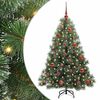 vidaXL Konstgjord julgran med 150 LED-lampor Gr&ouml;n 150 cm PE och PVC