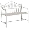 vidaXL Tr&auml;dg&aring;rdsb&auml;nk Antik vit 104 x 52,5 x 89 cm St&aring;l