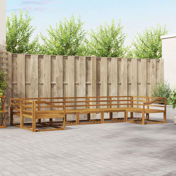 vidaXL Utomhussoffset 7 pcs Naturf&auml;rg Massivt Akaciatr&auml;