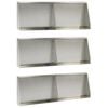 vidaXL St&ouml;dv&auml;gg 6 st 60 x 12 x 30 cm Rostfritt st&aring;l Silver