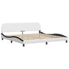 vidaXL Bed Frame with LED without Mattress "Hvar" White and Black 200x200 cm