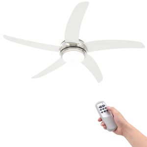 vidaXL Dekorativ takfl&auml;kt med lampa 128 cm vit