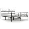 vidaXL S&auml;ngram utan madrass med fotgavel metall svart 160x200 cm