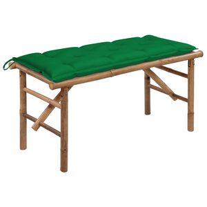 vidaXL Hopf&auml;llbar tr&auml;dg&aring;rdsb&auml;nk med dyna 118 cm bambu