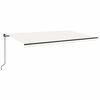vidaXL Markis manuellt inf&auml;llbar 500x350 cm gr&auml;ddvit