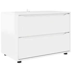 vidaXL F&ouml;rvaringssk&aring;p 80 x 48 x 57 cm Konstruerat tr&auml; H&ouml;gblanka vita