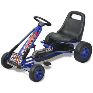 vidaXL Gokart med pedal och justerbart s&auml;te bl&aring;