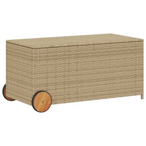 vidaXL Dynbox med hjul blandad beige 190L konstrottning