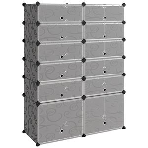 vidaXL Skohylla svart 94x37x125 cm PP