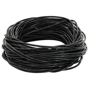 vidaXL L&auml;der Sn&ouml;re 1 Svart &Oslash;1 mm x 5 m Skinn