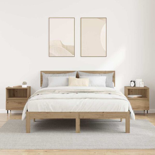 vidaXL Nattduksbord 2 pcs Artisan Ek 40 x 35 x 50 cm Konstruerat tr&auml;