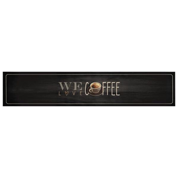 vidaXL K&ouml;ksmatta maskintv&auml;ttbar text kaffe 60x300 cm sammet