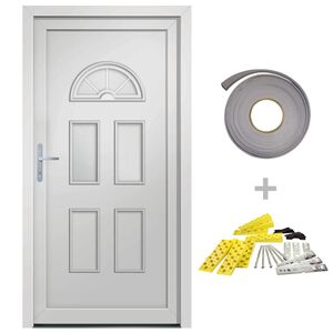 vidaXL Ytterd&ouml;rr vit 88x190 cm PVC