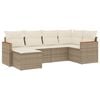 vidaXL Soffgrupp f&ouml;r tr&auml;dg&aring;rden med dynor 6 delar beige konstrotting