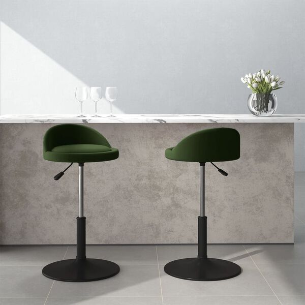 vidaXL Snurrbara matstolar 2 st m&ouml;rkgr&ouml;n sammet