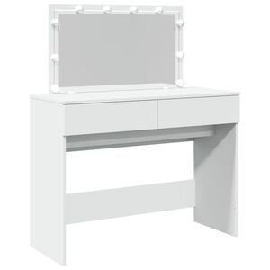 vidaXL Sminkbord med LED vit 100x40x120 cm