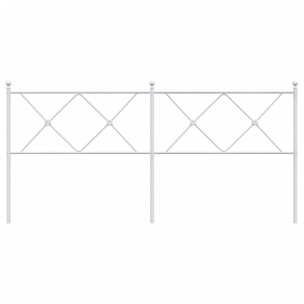 vidaXL Huvudgavel metall vit 180 cm