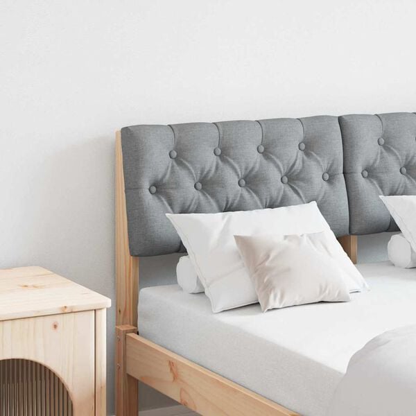 vidaXL Kl&auml;dd s&auml;nggavel Ljusgr&aring; 120 cm Massiv furu