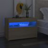 vidaXL S&auml;ngbord med LED-belysning sonoma-ek 60x35x40cm konstruerat tr&auml;