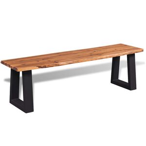 vidaXL B&auml;nk massivt akaciatr&auml; 145 cm