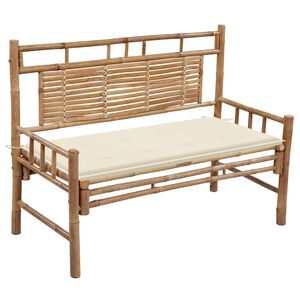 vidaXL Tr&auml;dg&aring;rdsb&auml;nk med dyna 120 cm bambu