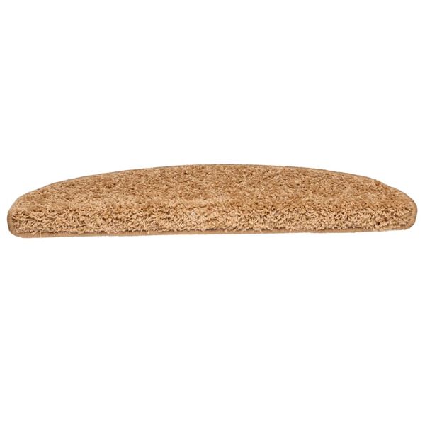 vidaXL Trappmattor 15 st 65x21x4 cm beige halvrunda stora