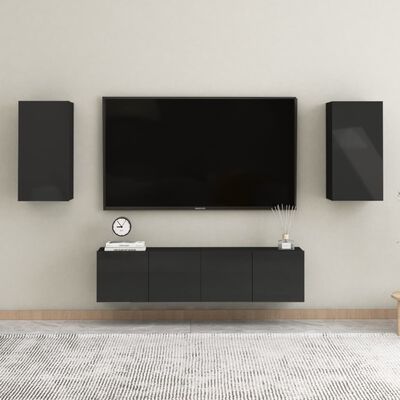 vidaXL TV-skåp svart högglans 30,5x30x60 cm konstruerat trä