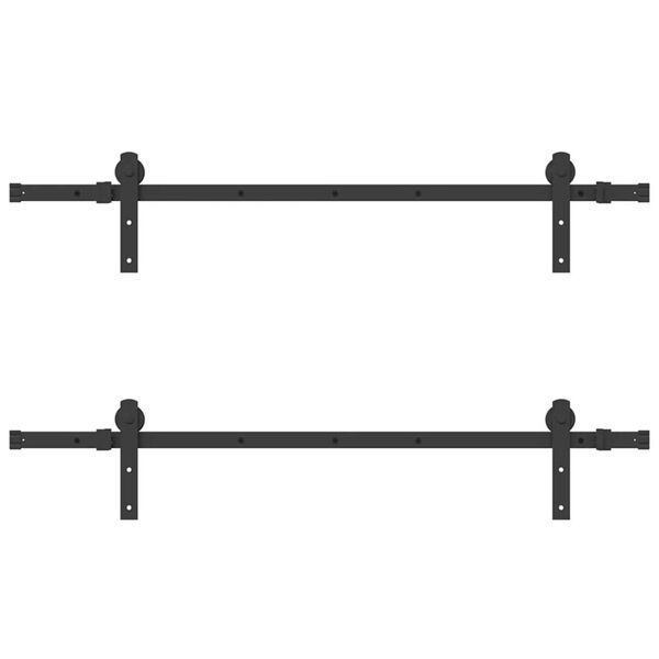 vidaXL Skjutdörrsbeslag 305 cm stål svart