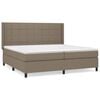 vidaXL Rams&auml;ng med madrass taupe 200x200 cm tyg