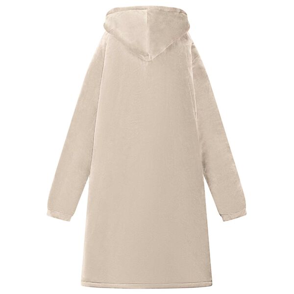 vidaXL Filt-hoodie Beige m Fleece och Flanell