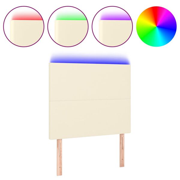 vidaXL S&auml;nggavel LED gr&auml;ddvit 80x5x118/128 cm konstl&auml;der