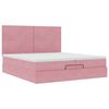 vidaXL Ottoman s&auml;ngram med madrasser rosa 200x200 cm sammet
