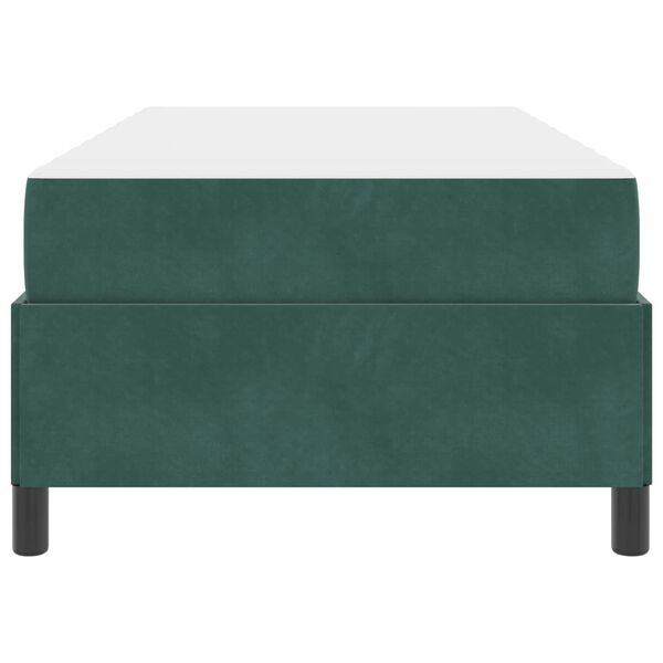 vidaXL S&auml;ngram med madrass M&ouml;rkgr&ouml;n 90 x 200 cm tyg