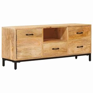 vidaXL TV-b&auml;nkar med l&aring;da Brun 110 x 30 x 46 cm Massivt mangotr&auml;