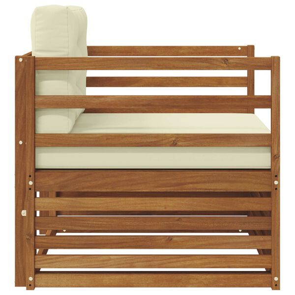 vidaXL Utomhussoffset Massivt akaciatr&auml; och polyester Naturf&auml;rg