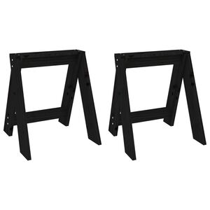 vidaXL Pallar 2 st svart 40x40x45 cm massiv furu