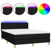 vidaXL Rams&auml;ng med madrass & LED svart 140x190 cm tyg