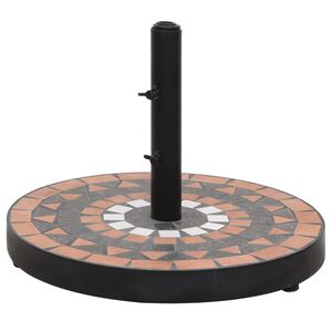 vidaXL Parasollfot terrakotta och vit rund 12 kg