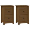 vidaXL S&auml;ngbord 2 st honungsbrun 40x35x61,5 cm massiv furu