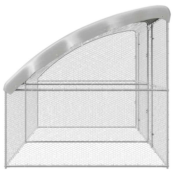 vidaXL Hönshus Silver 400 x 200 x 198.5 cm Galvaniserat stål