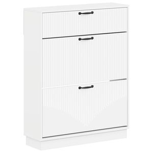 vidaXL Skosk&aring;p HOORN 78 x 24 x 100 cm Konstruerat tr&auml; Vit