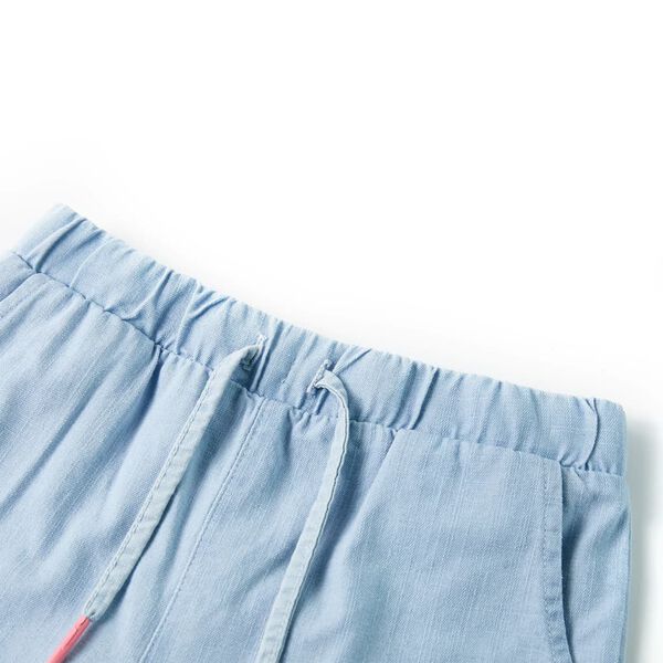 Barnshorts mjuk denimblå 128