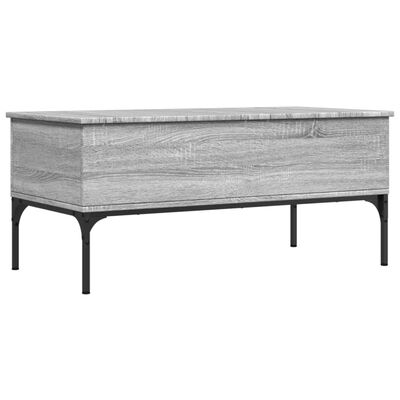 vidaXL Soffbord grå sonoma 100x50x45 cm konstruerat trä och metall