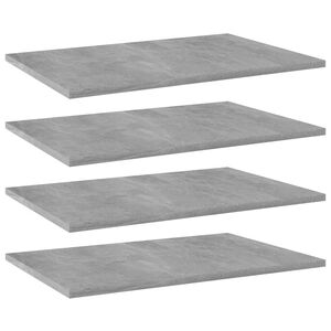 vidaXL Hyllplan 4 st betonggr&aring; 60x40x1,5 cm konstruerat tr&auml;