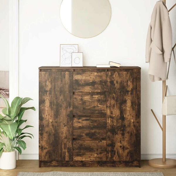 vidaXL Skänk med lådor i rökt ek 100,5x35x98,5 cm konstruerat trä