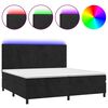 vidaXL Rams&auml;ng med madrass & LED svart 200x200 cm sammet